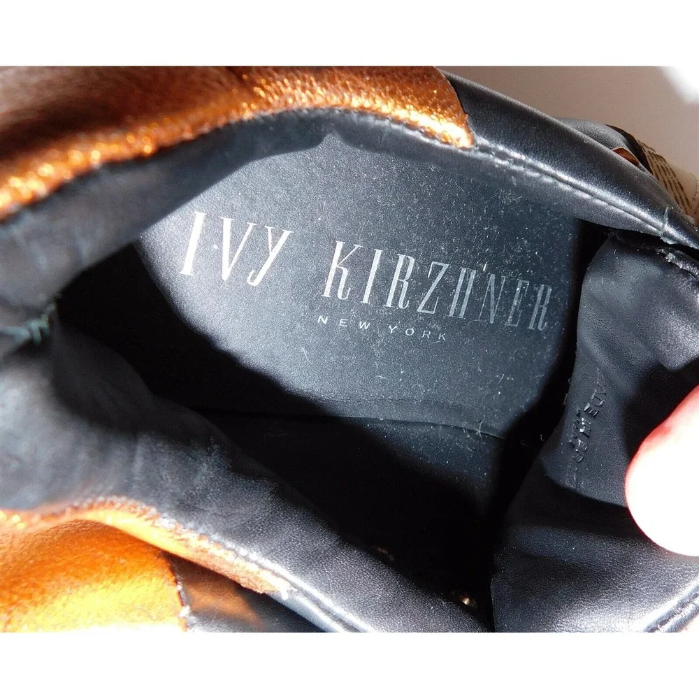 Ivy Kirzhner Sputnik Black Leather Copper‎ Toe Fashion Sneaker 8.5 M